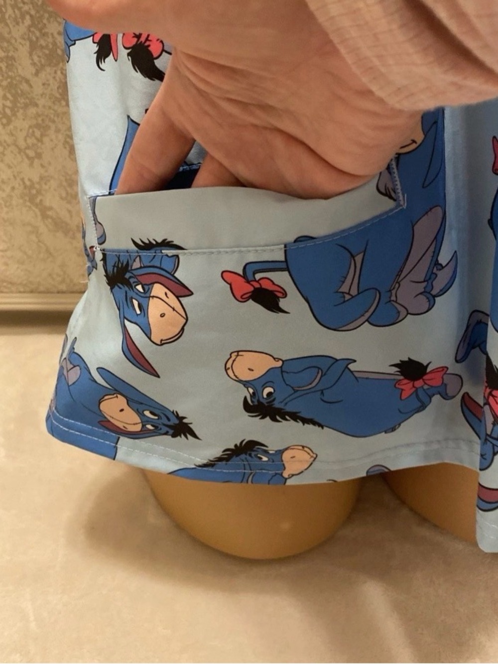 Disney Light Blue Eeyore Print Scrub Top - Picture 6 of 14